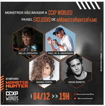 Elenco de Monster Hunter é confirmado na CCXP Worlds